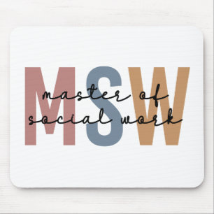 Mousepad MSW Master of Social Work Retro Graduação