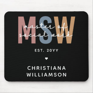 Mousepad MSW Mestre Personalizado de Graduação Retroativa d