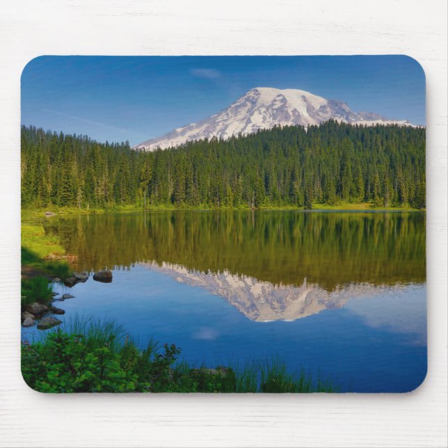 Mousepad Mt. Rainier e lago de Reflexão (Frente)