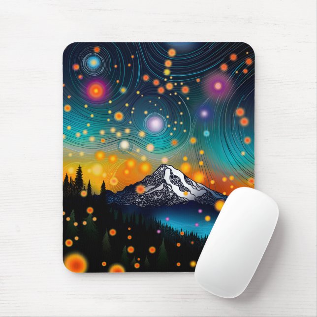 Mousepad Mt. Rainier Starry Sky (Com mouse)