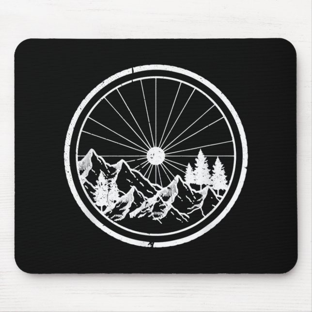 Mousepad MTB Modern Black Mountain Trail Cycling (Frente)