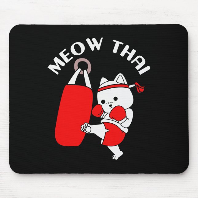 Mousepad Muay Thai Cat Meow Tailandês (Frente)