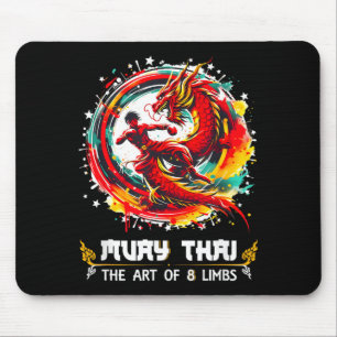 Mousepad Muay Thai Kickboxing MMA Lutador Tailandês Oito Me