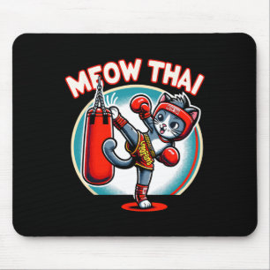 Mousepad Muay Thai Martial Art Tailandês Boxing Cat Meow Th