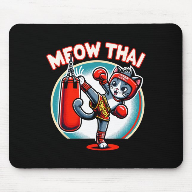 Mousepad Muay Thai Martial Art Tailandês Boxing Cat Meow Th (Frente)