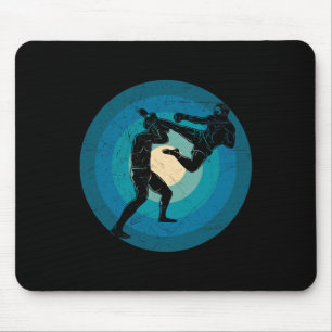 Mousepad Muay Thai Retro Azul - Nak Muay, Presente de Kickb