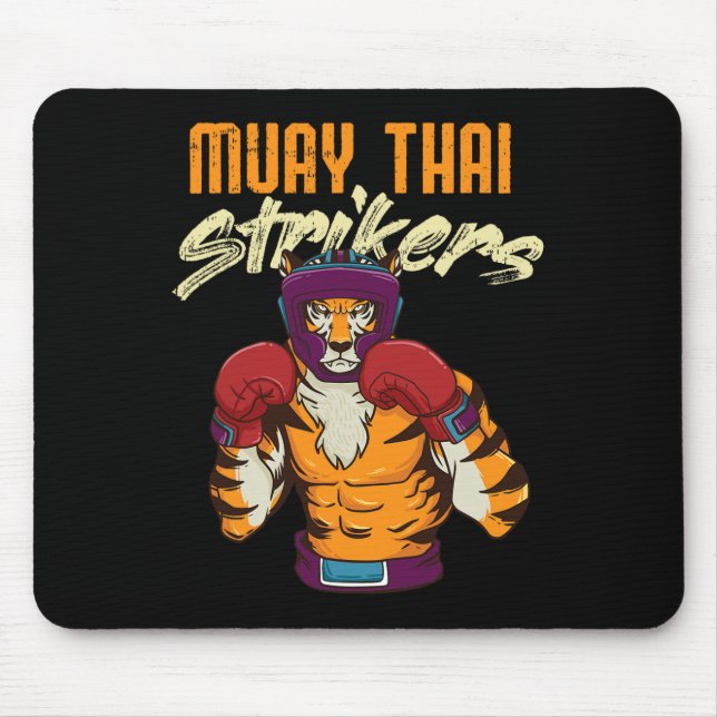 Mousepad Muay Thai Tiger Tailandês Boxing Tailândia Kickbox (Frente)