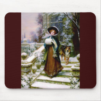 Mousepad Muff da mão do Victorian do cão do Collie da