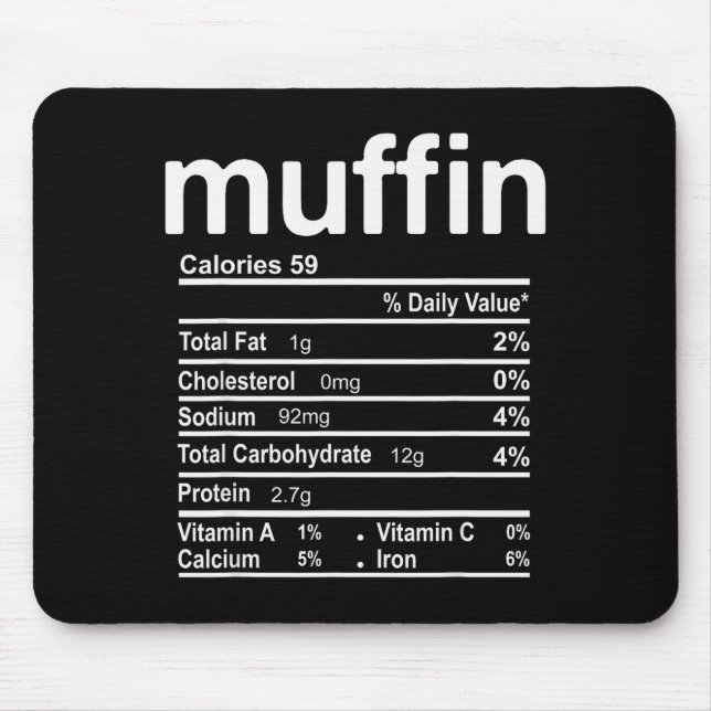 Mousepad Muffin Nutrition Facts Funny Thanksgiving Christma (Frente)