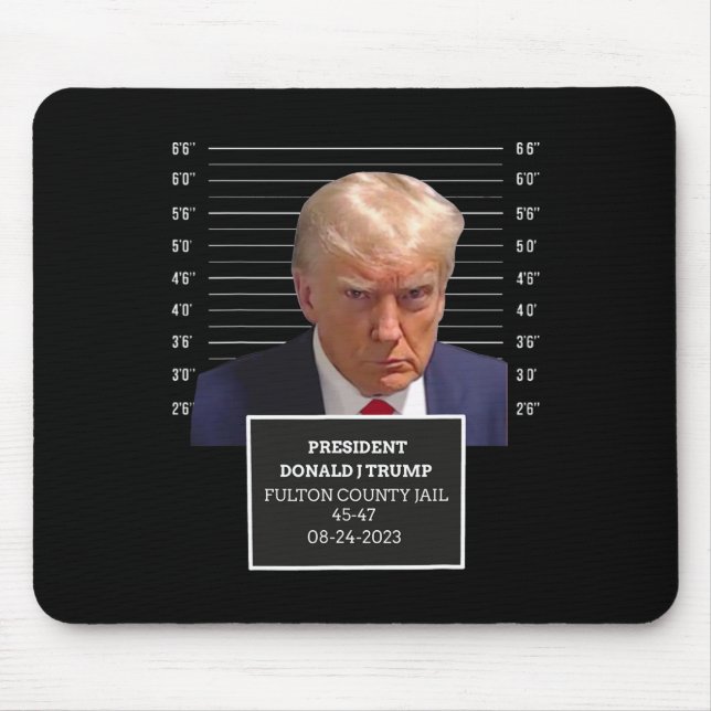 Mousepad Mug Shot Presidente Donald J Trump Mugshot 2023 Di (Frente)