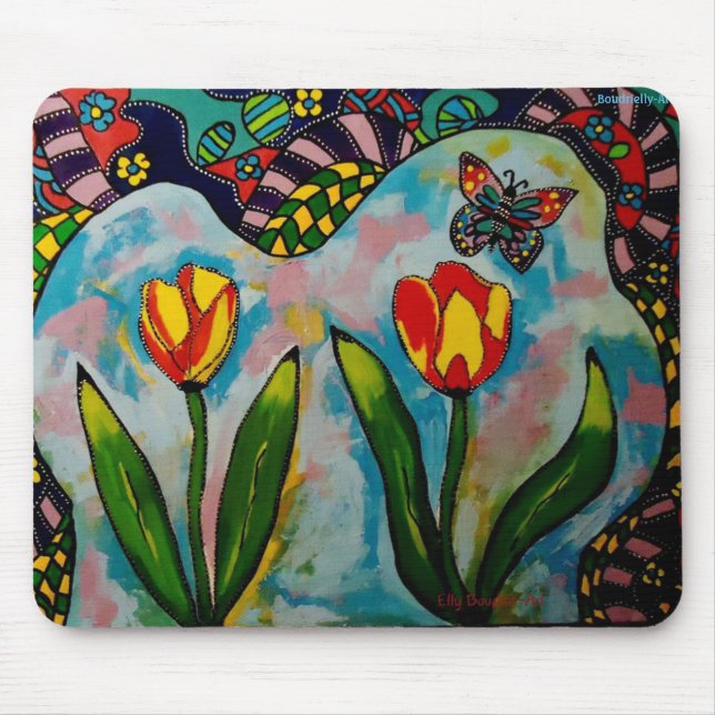 Mousepad Muismat "Flower-Art" (Frente)