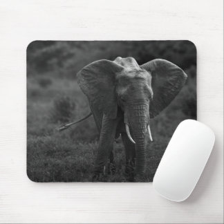 Mousepad Muismat olifant zwart wit