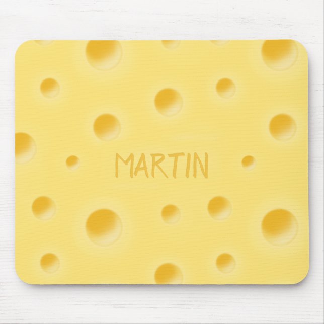 Mousepad Muito Cheesy! Nome Personalizado do Queijo Suíço (Frente)
