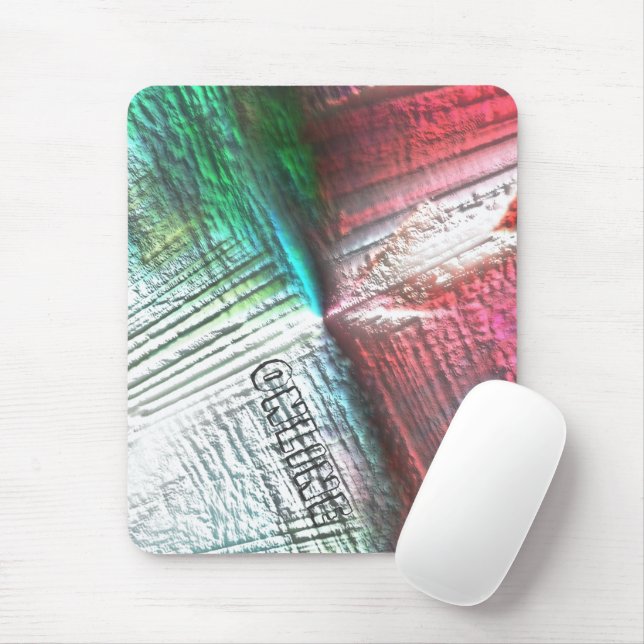 Mousepad Muito rochoso virtual em pêssego e aqua e verde (Com mouse)