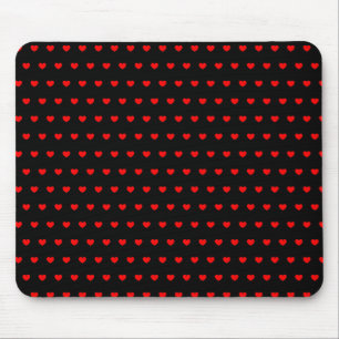Mousepad Muitos Pequenos Corações Vermelhos Em Preto