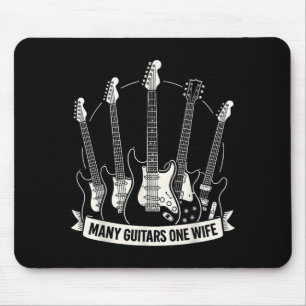 Mousepad Muitos Violões Uma Esposa Divertido Músico Guitarr