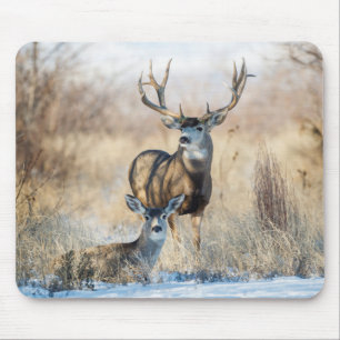 Mousepad Mule Deer Buck and Doe
