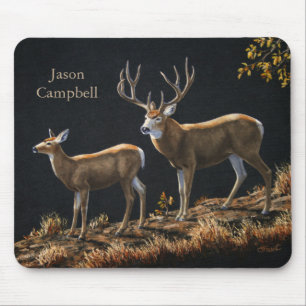 Mousepad Mule Deer Buck & Doe