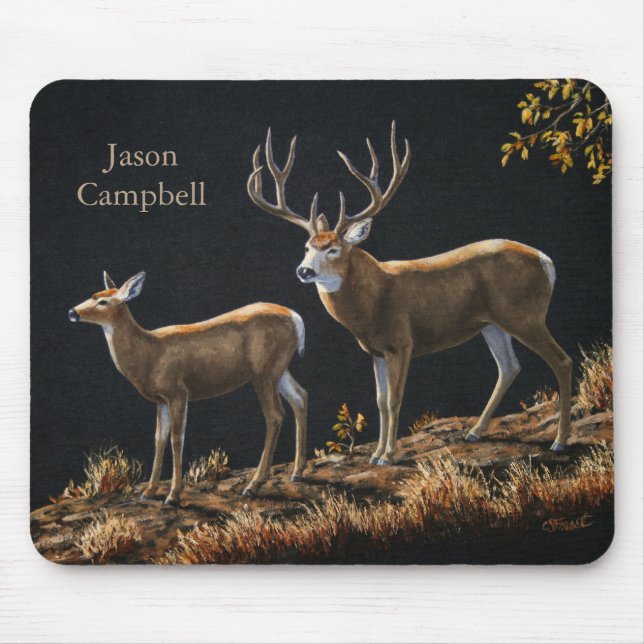 Mousepad Mule Deer Buck & Doe (Frente)