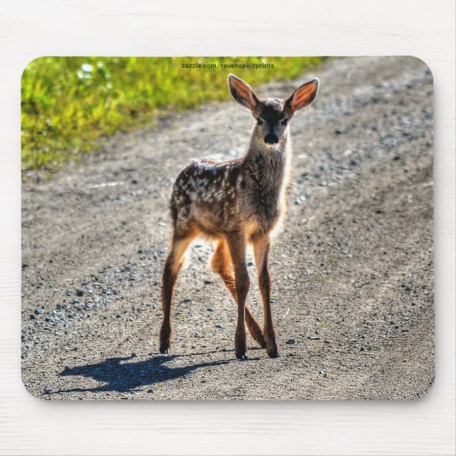 Mousepad Mule Deer Fawn Baby Animal Willife Foto (Frente)