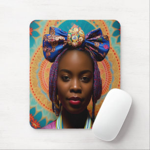 Mousepad Mulher africana com grande arco e medalhão