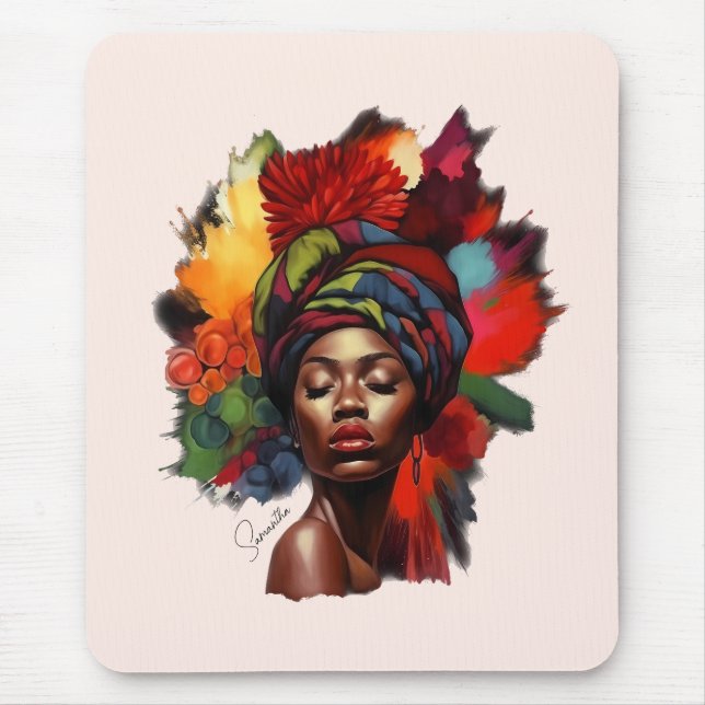 Mousepad Mulher afro-americana empoderada (Frente)