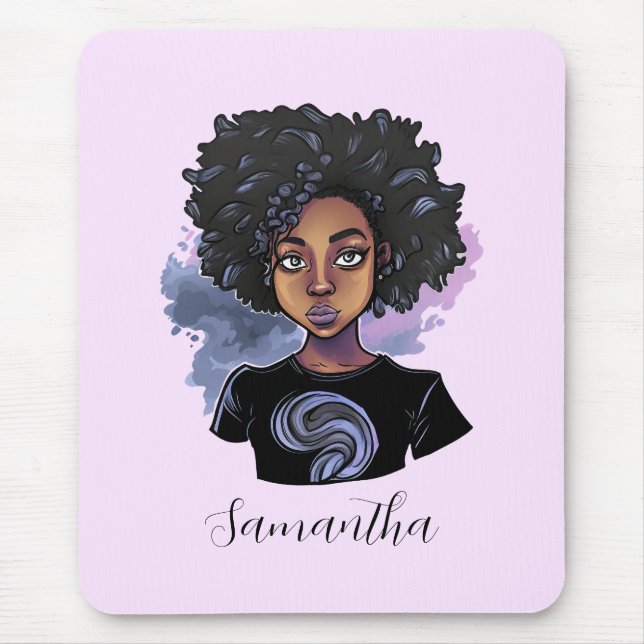 Mousepad Mulher Afro-Americana Personalizada (Frente)