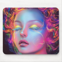 Mulher alienígena com cabelo cósmico