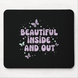 Mousepad Mulher Belo Dentro E Fora A Borboleta Bonita Lav