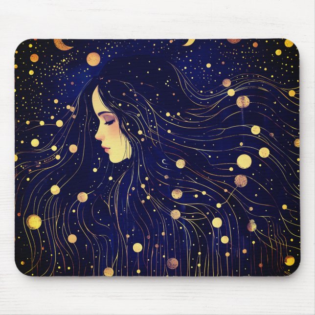 Mousepad Mulher Celestial Deusa Lua Estende Céu (Frente)