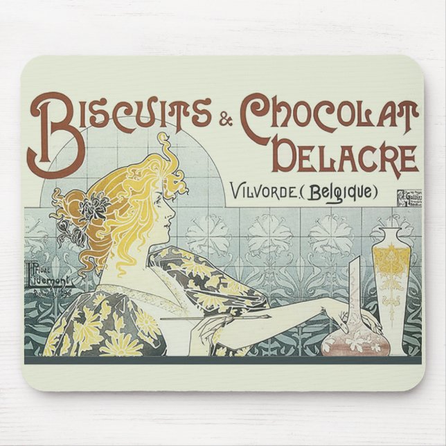 Mousepad Mulher Chocolate Art Nouveau (Frente)
