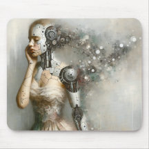 Mulher Ciborgue Feminina Arte de IA