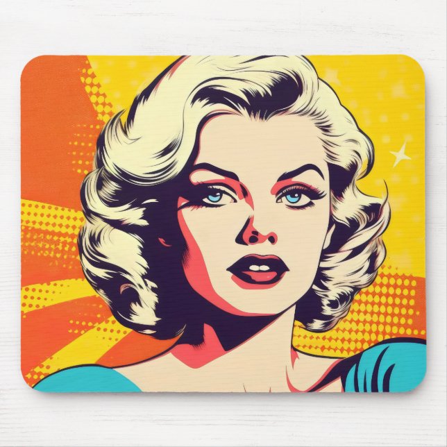 Mousepad Mulher com Beleza Pop Art (Frente)