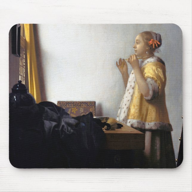 Mousepad Mulher com Colar Pérola, Johannes Vermeer (Frente)