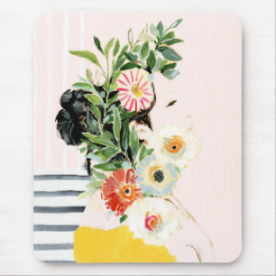 Mousepad Mulher com Flores