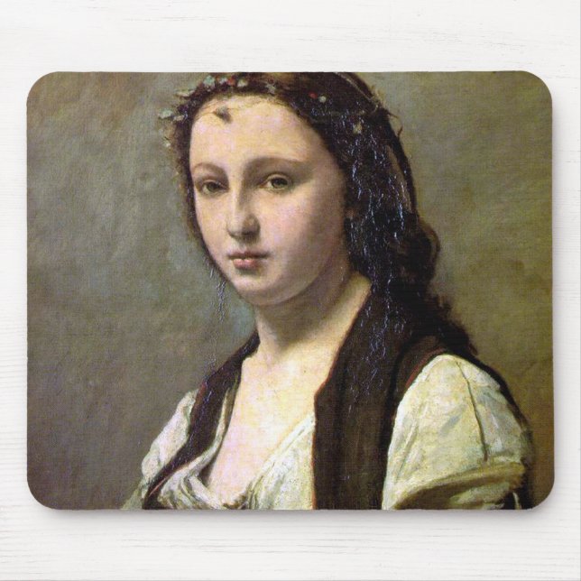 Mousepad Mulher com pérola, Camille Corot, 1868-1870 (Frente)