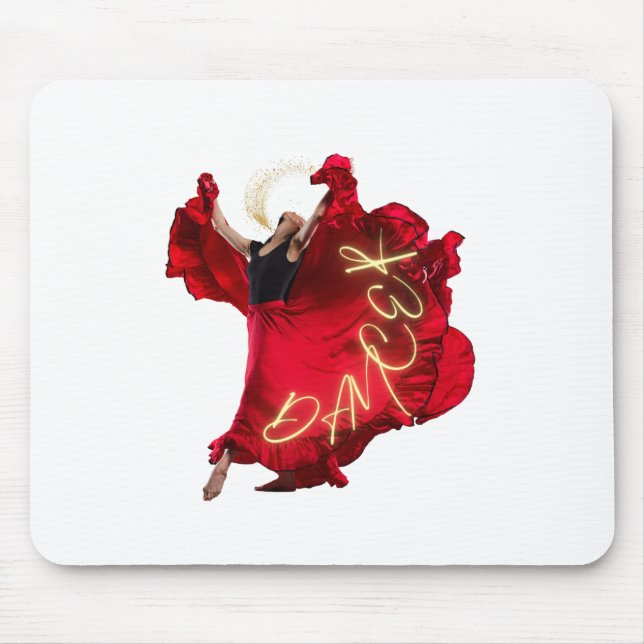 Mousepad Mulher dança de vestido vermelho (Frente)
