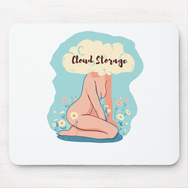 Mousepad Mulher de Armazenamento em Nuvem (Frente)