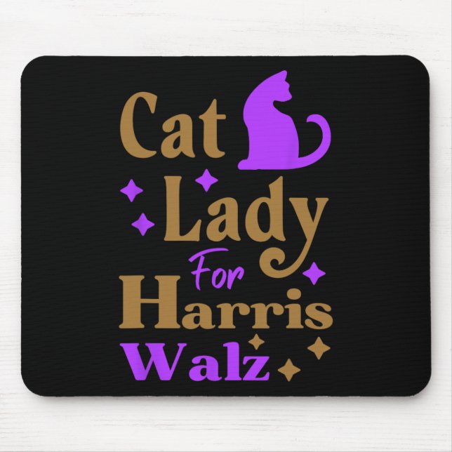Mousepad Mulher De Gato Sem Fios Para Kamala Harris Tim Whe (Frente)