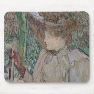 Mousepad Mulher de Henri de Toulouse-Lautrec com luvas,