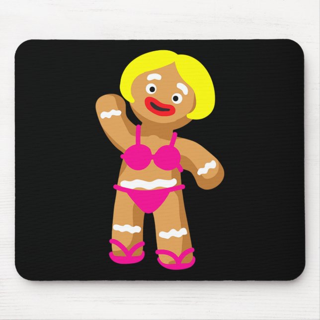 Mousepad Mulher de Pão de Mel de Biquíni Natal em Julho Par (Frente)