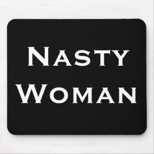 Mousepad Mulher desagradável, texto branco corajoso no