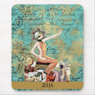 Mousepad Mulher do Art Deco Personalizada