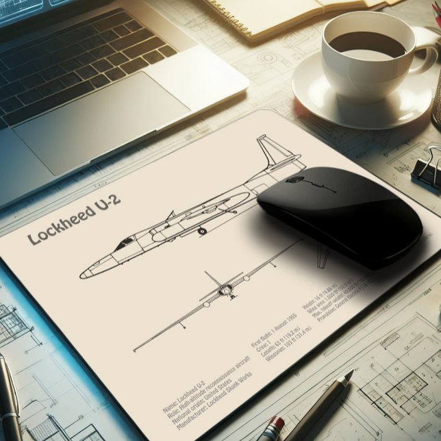 Mousepad Mulher Dragão U-2 - Planos de Bluetooth de Avião S (Criador carregado)