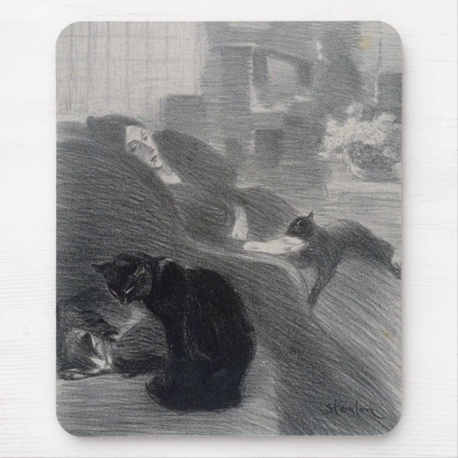 Mousepad Mulher e gatos, Alexandre Steinlen (Frente)