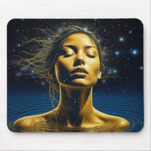 Mousepad Mulher Eetérea Meditando Sob As Estrelas