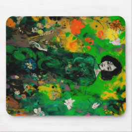 Mousepad mulher em campo colorido