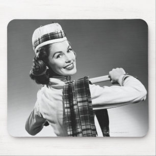 Mousepad Mulher em um boné