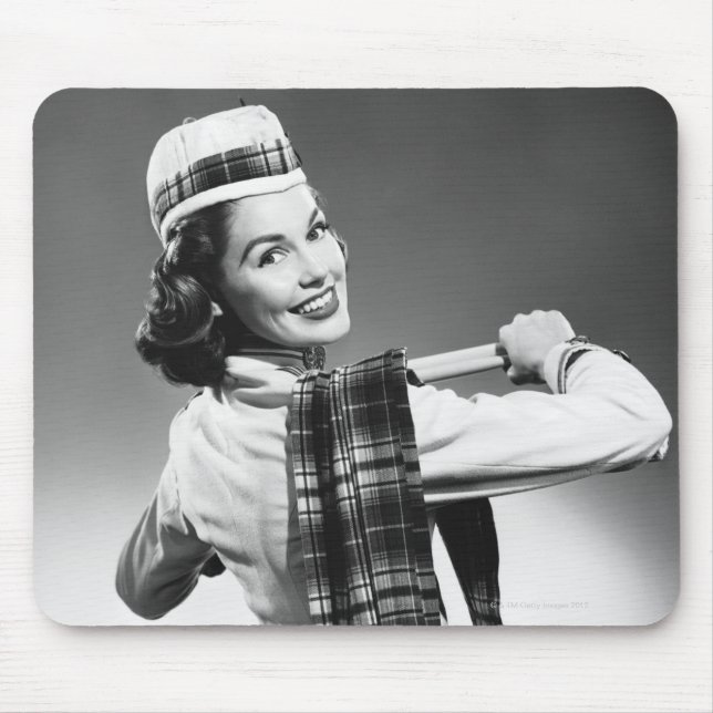 Mousepad Mulher em um boné (Frente)