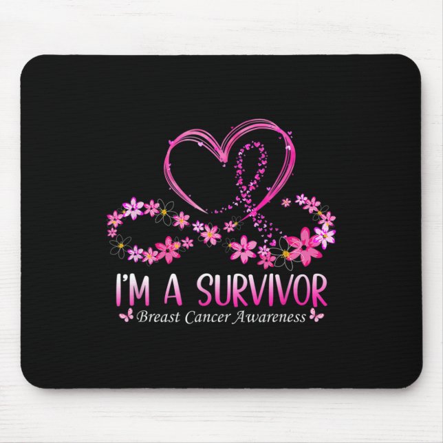 Mousepad Mulher, eu sou rosa de consciência Cancer de sobre (Frente)